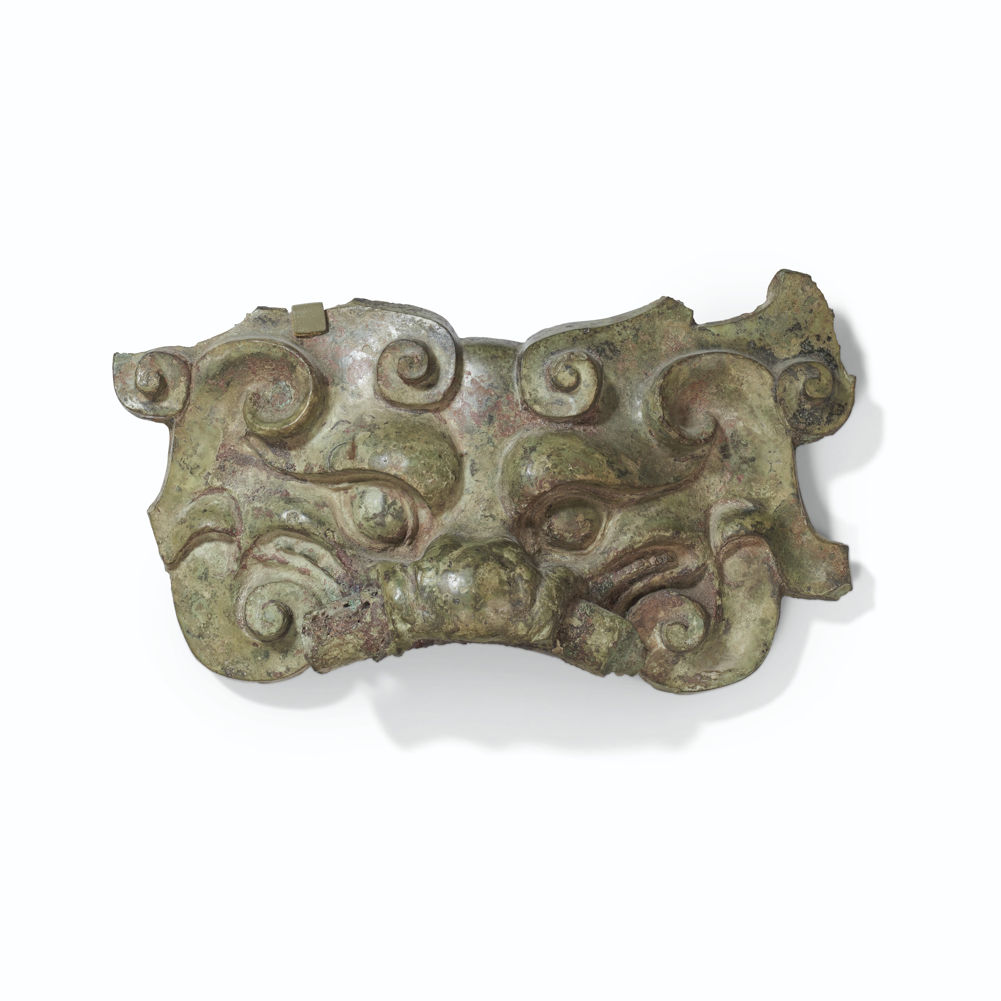A BRONZE TAOTIE MASKFORM FITTING , CHINA, WARRING STATES PERIODHAN