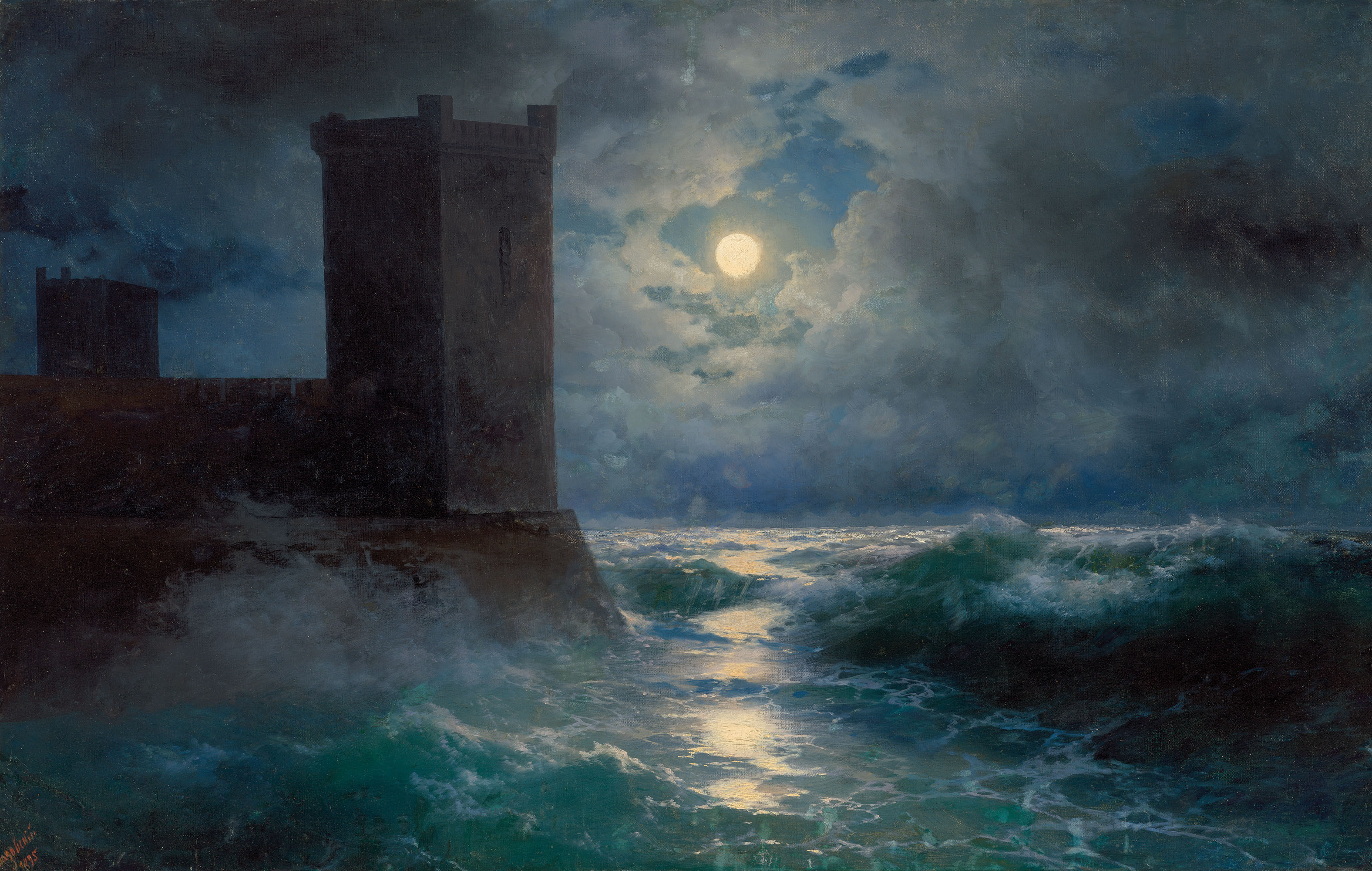 Ivan Aivazovsky (1817-1900) , Genoese towers in the Black Sea | Christie's