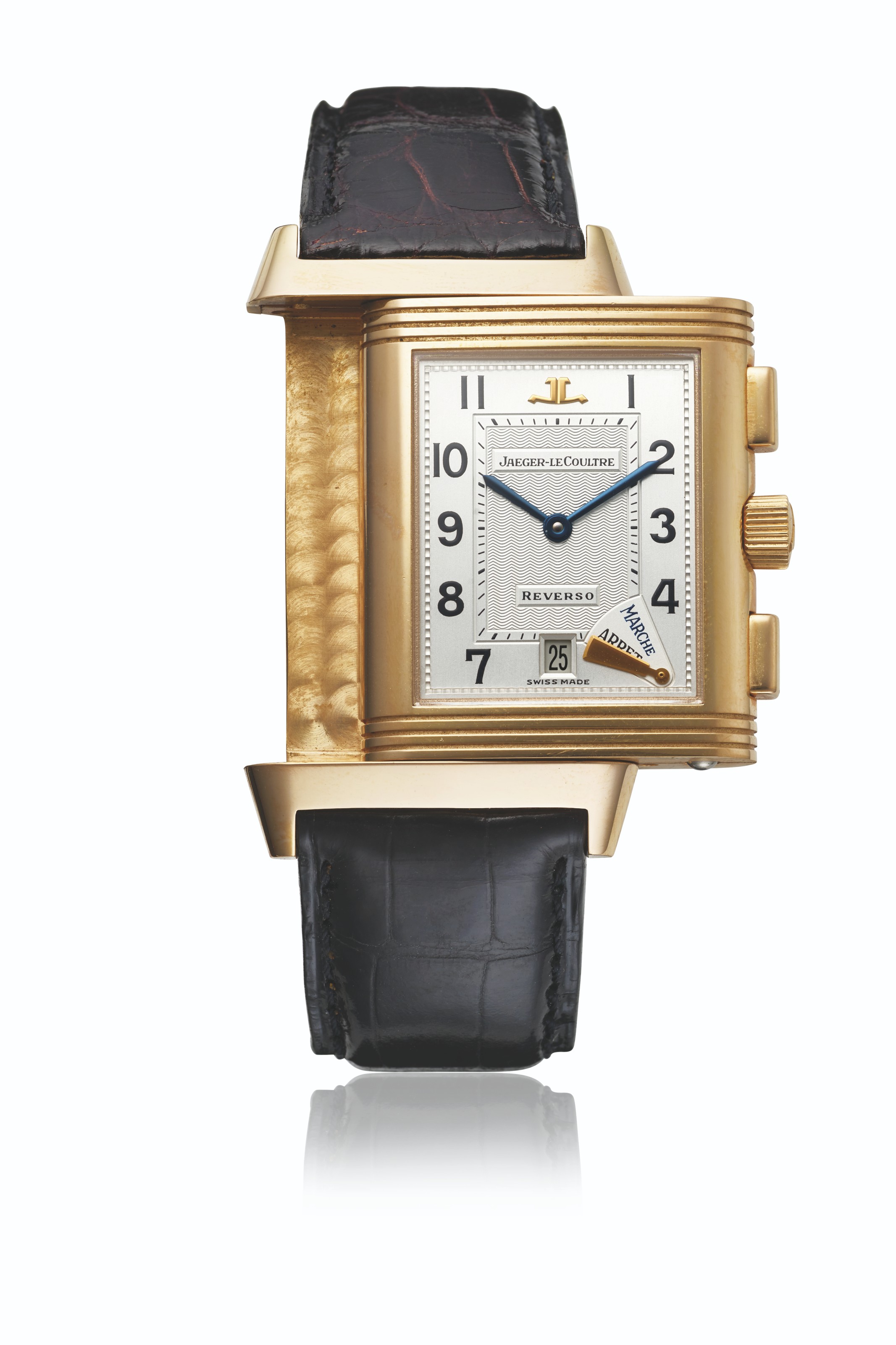 JAEGERLECOULTRE. A RARE 18K PINK GOLD LIMITED EDITION CHRONOGRAPH