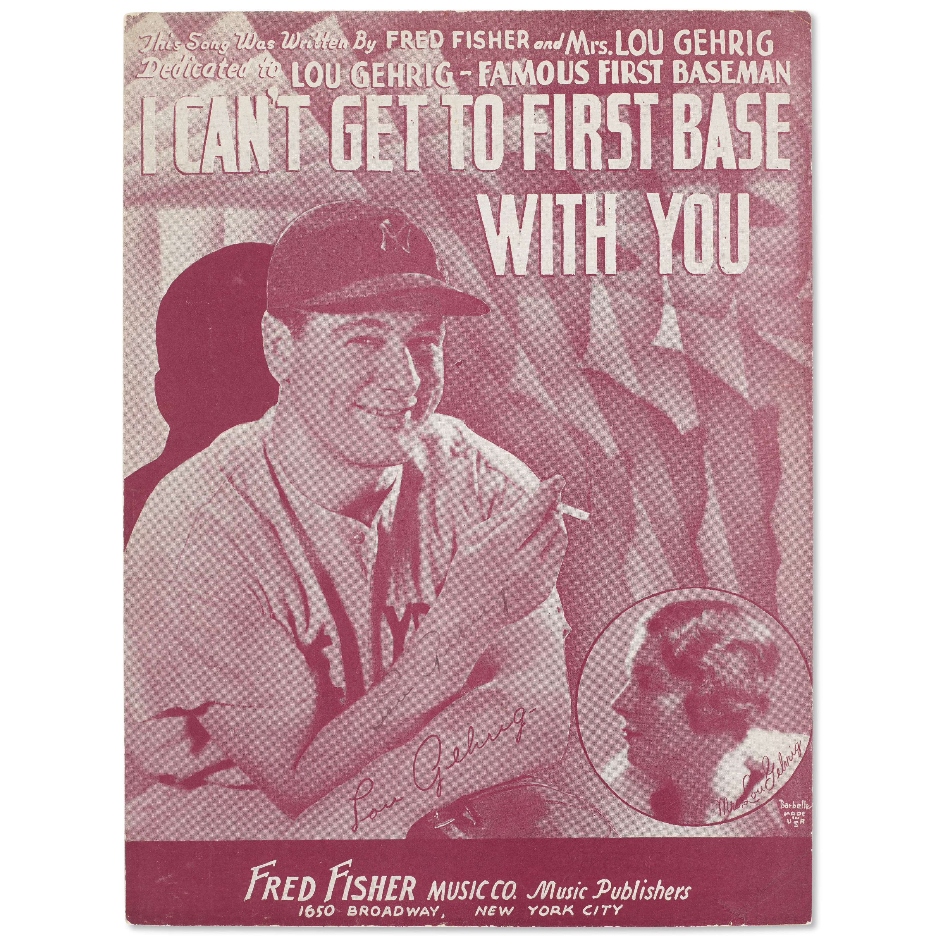 1935 Lou Gehrig Autographed 