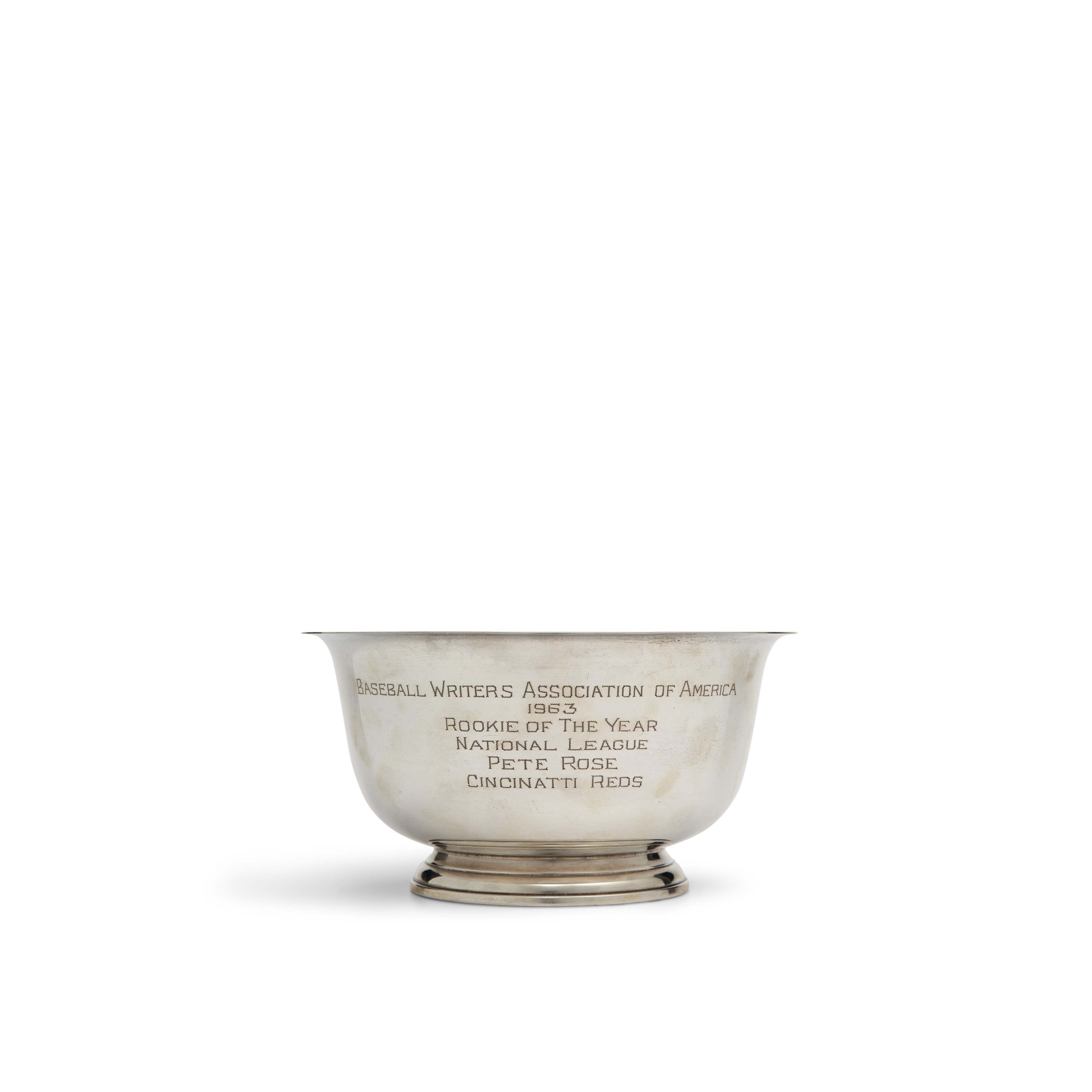 Significant 1963 Pete Rose Rookie of the Year Award (Karolyn Rose Provenance)