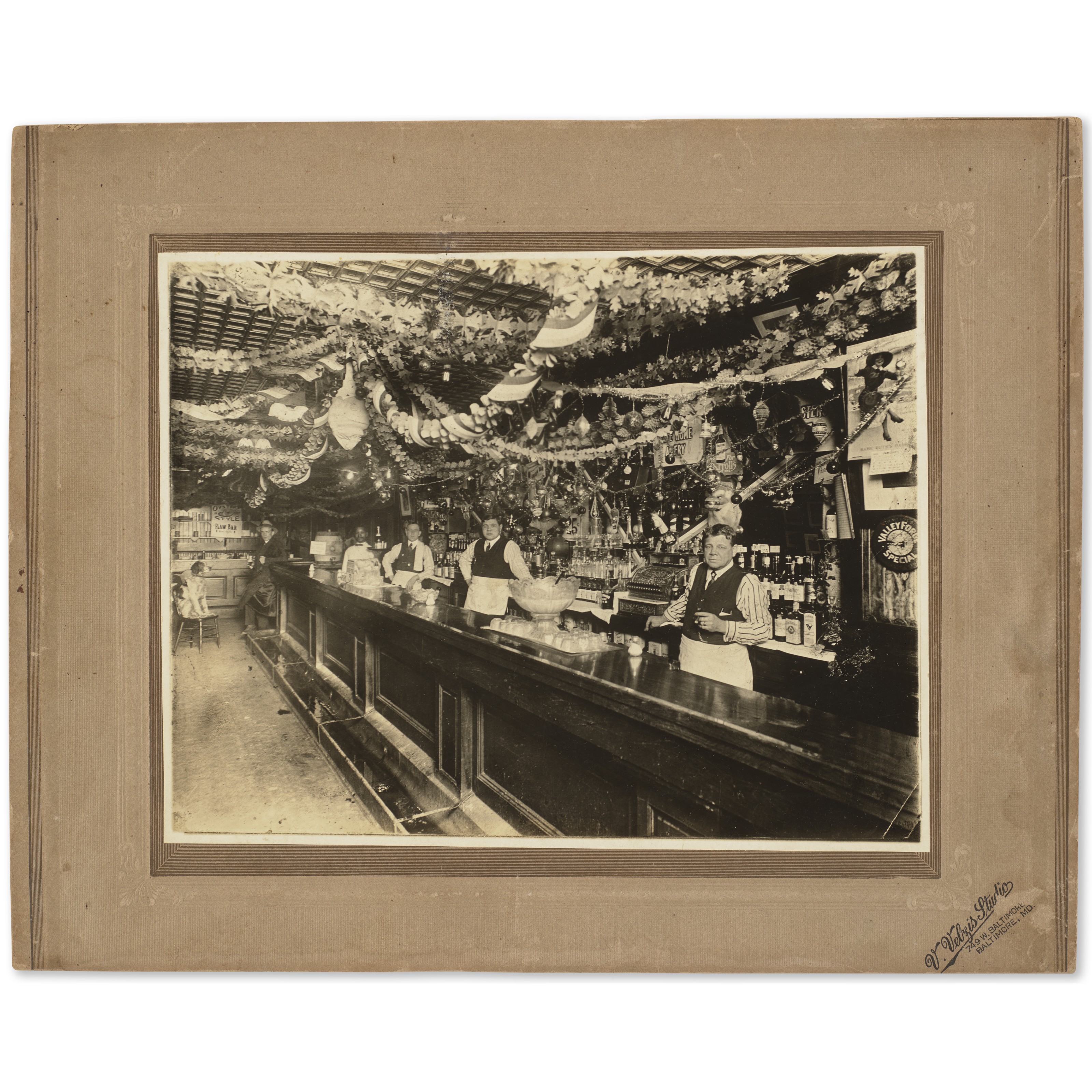 Very rare 1915 Babe Ruth and George H. Ruth Original Cabinet Photograph...