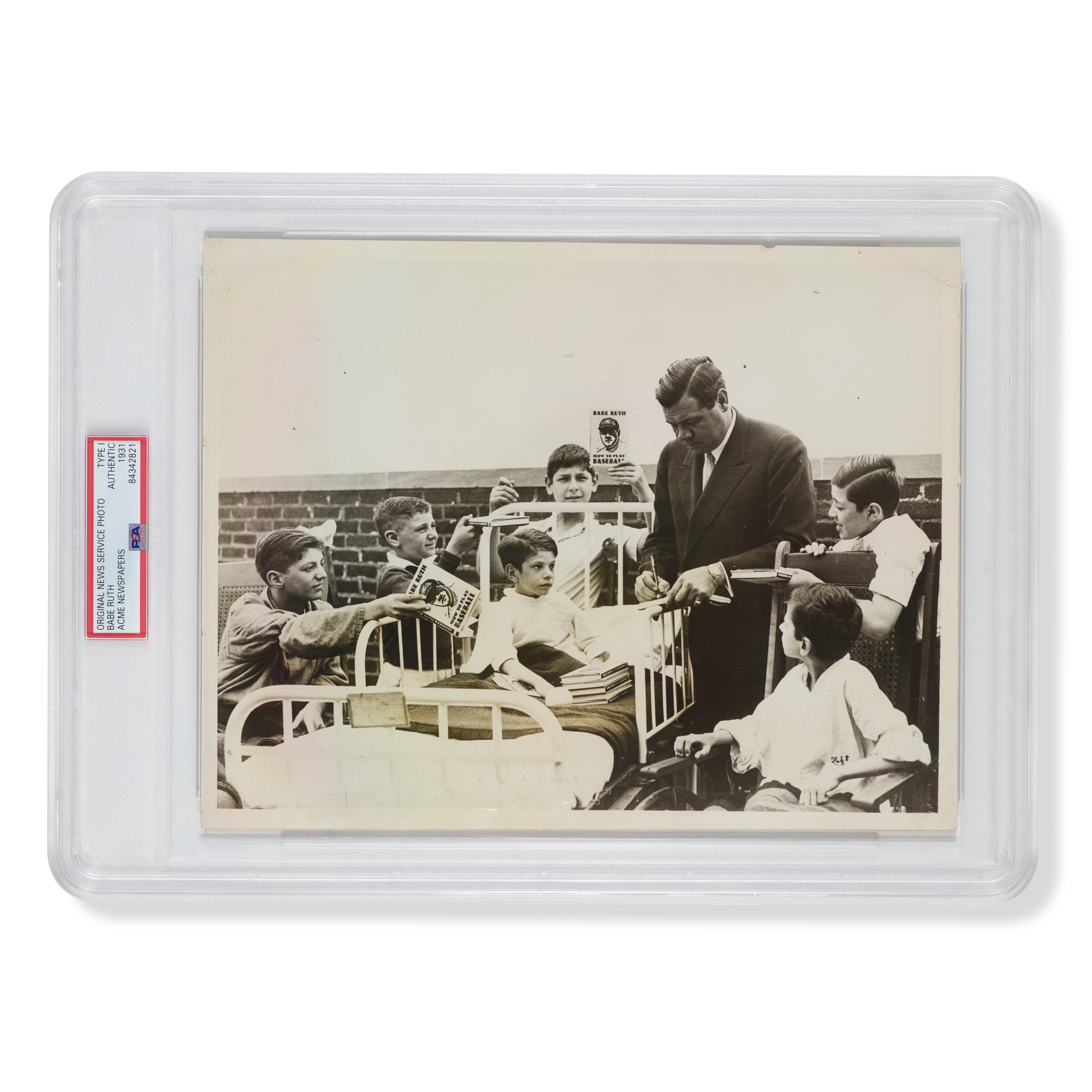 1931 Babe Ruth Signing Autographs for Infirmed Boys Photograph (PSA/DNA Type I)