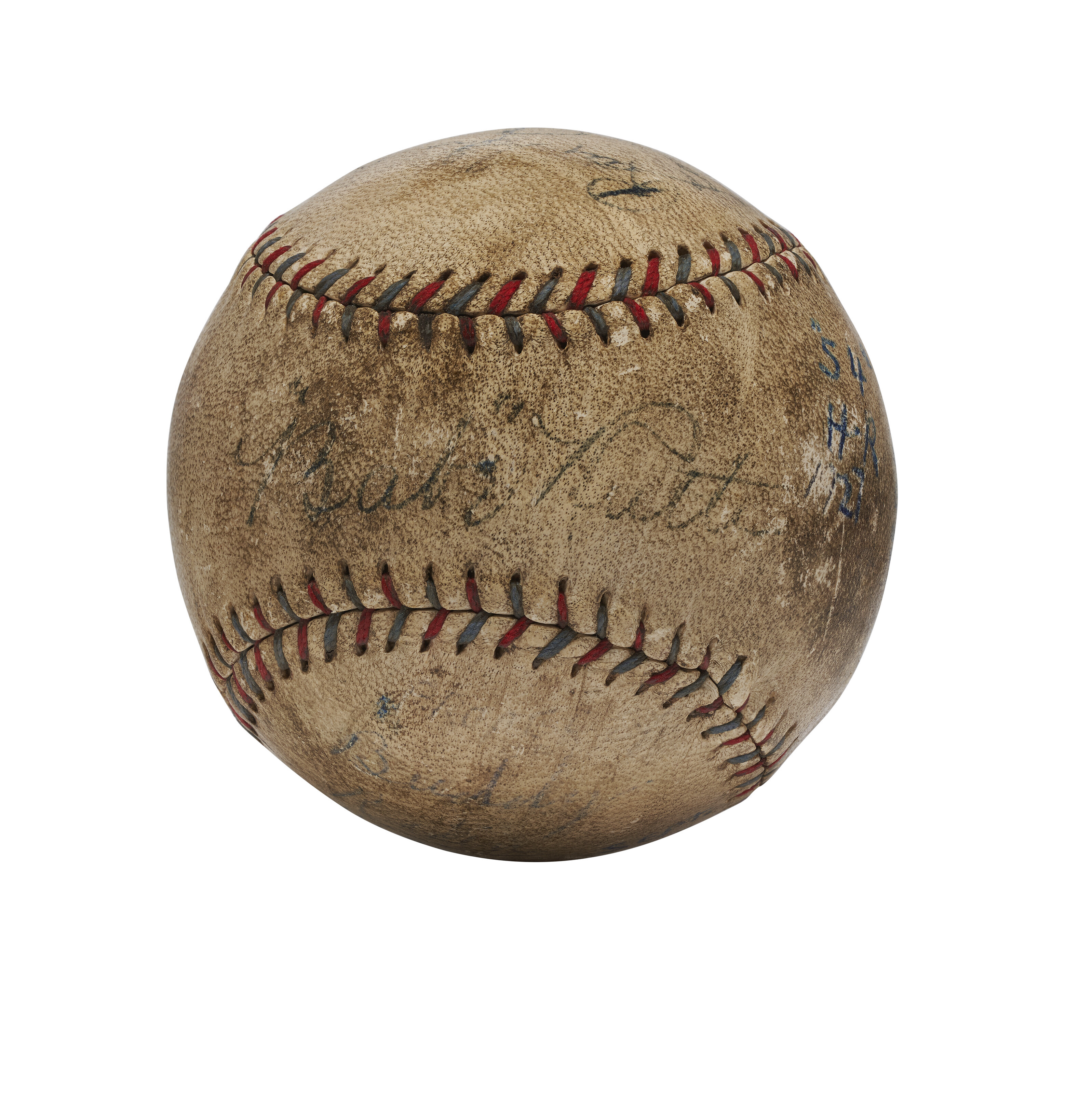 SIGNIFICANT 1927 BABE RUTH AUTOGRAPHED 54TH HOME RUN ATTRIBUTED BASEBALL...