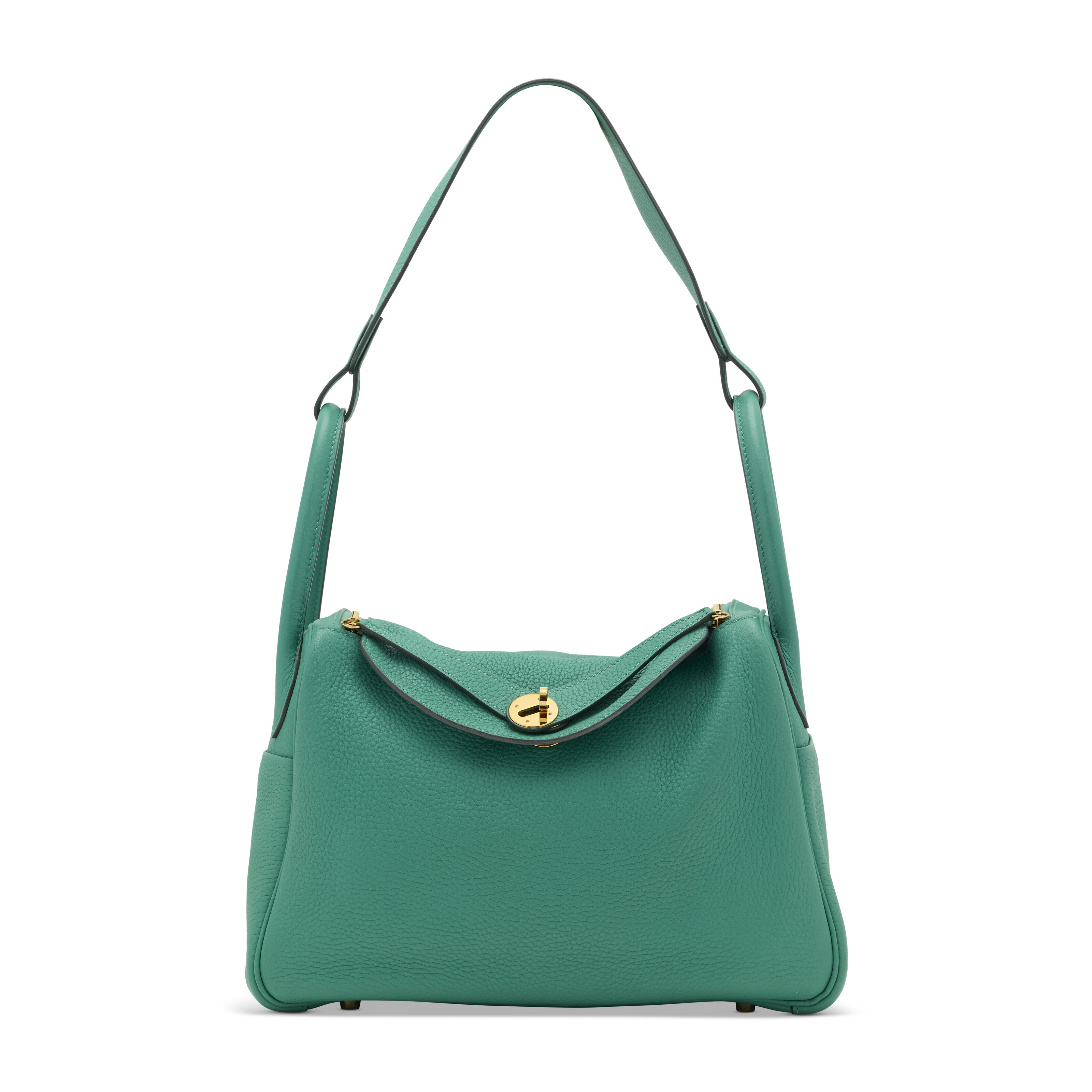 A VERT VÉRONE CLÉMENCE LEATHER LINDY 30 WITH GOLD HARDWARE