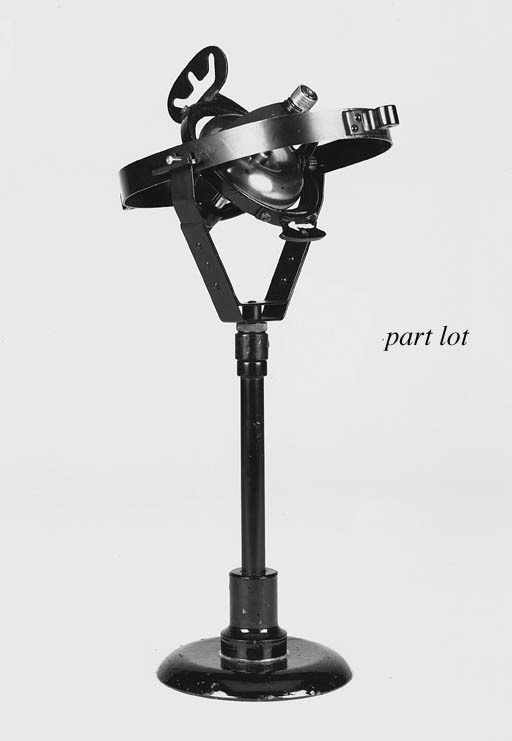 An unusual black-enamelled brass gyroscopic apparatus,