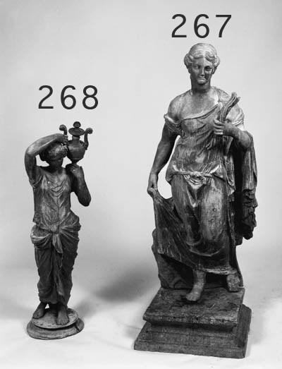 A LEAD GARDEN STATUE OF DEMETER