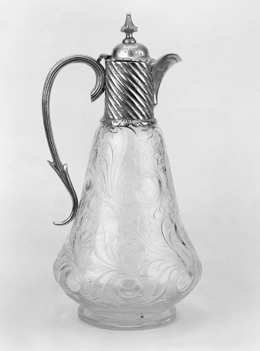 A Victorian mounted cut-glass claret jug