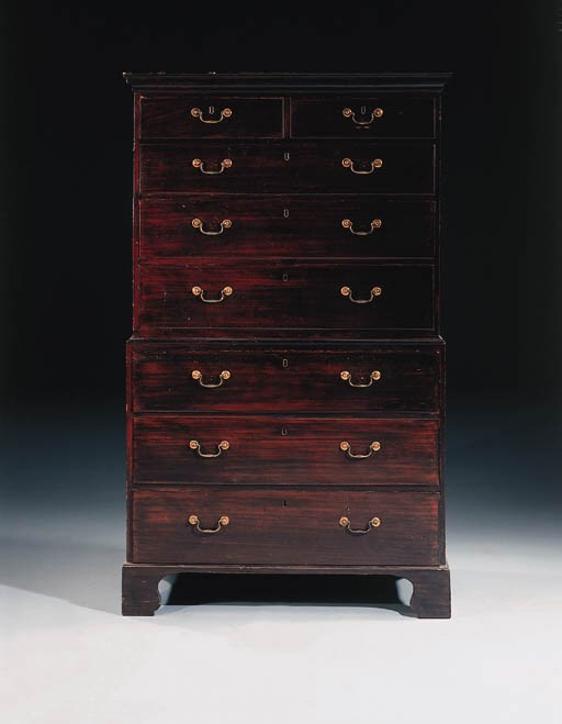 A late Victorian mahogany tallboy