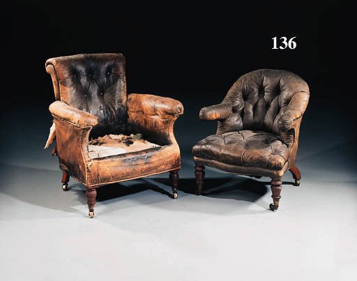 An early Victorian mahogany framed easy armchair