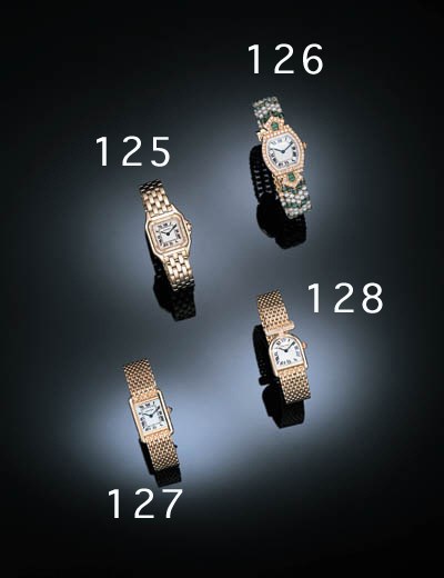 A LADY'S GOLD AND DIAMOND WRISTWATCH, CARTIER