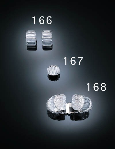 A PAIR OF ROCK CRYSTAL AND DIAMOND EARRINGS, WEBB