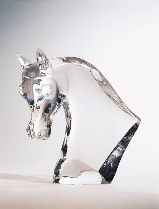 A Crystal Horse Head by Lalique