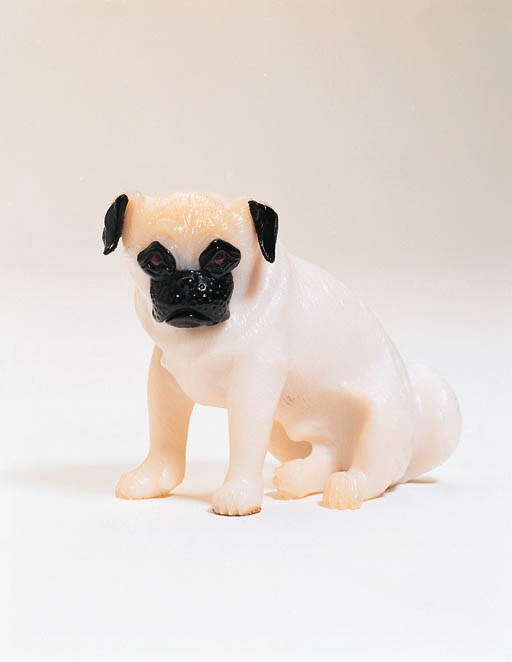 Two Hardstone Puppy Ornaments