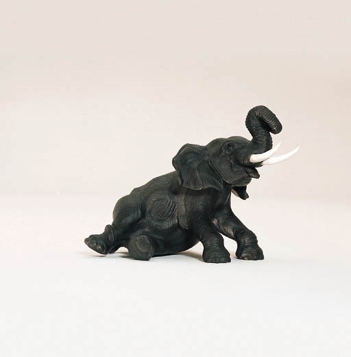 A Carved Obsidian Elephant