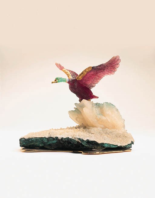 A Tourmaline Study of a Goose in Flight