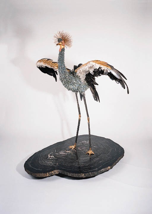 A Rock Crystal and Gem-set Crane