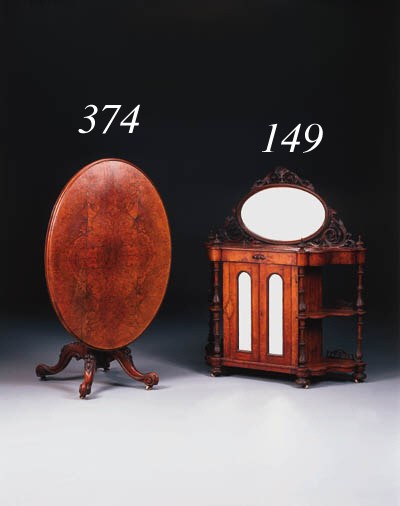 A small Victorian burr-walnut chiffonier