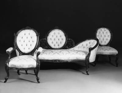 A Victorian walnut salon suite