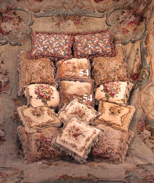 A pair of Aubusson tapestry cushions