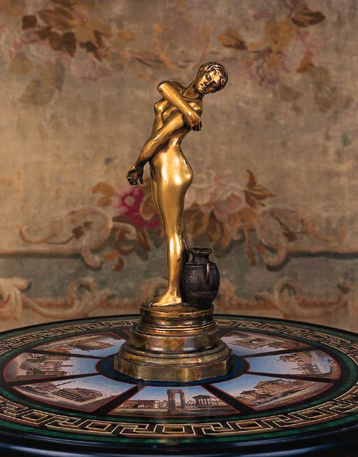 A French gilt bronze bronze figure entitled 'Bathsebee'