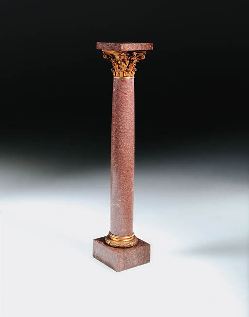 A French ormolu-mounted porphyry column