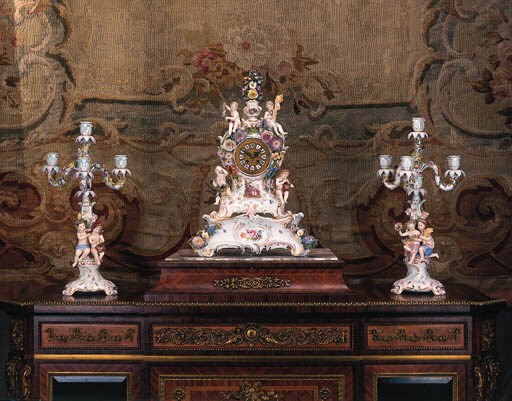 A Meissen porcelain garniture