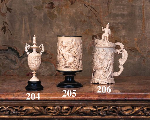 A German carved ivory tankard