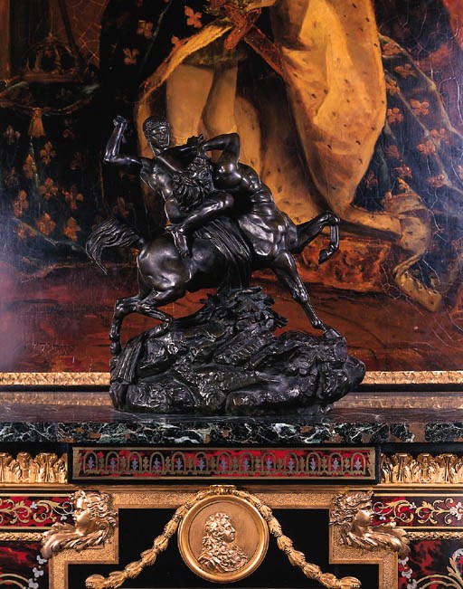 A French bronze group, entitled 'Thesee combattant le Centaure Bienor'
