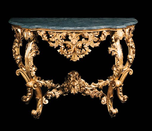 A Florentine giltwood console table and mirror