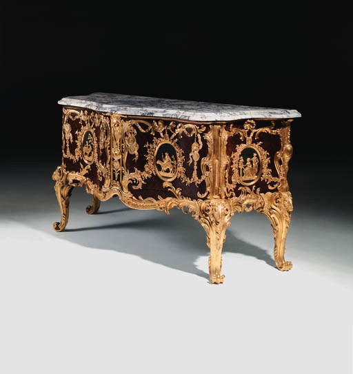 A French ormolu-mounted kingwood commode a vantaux