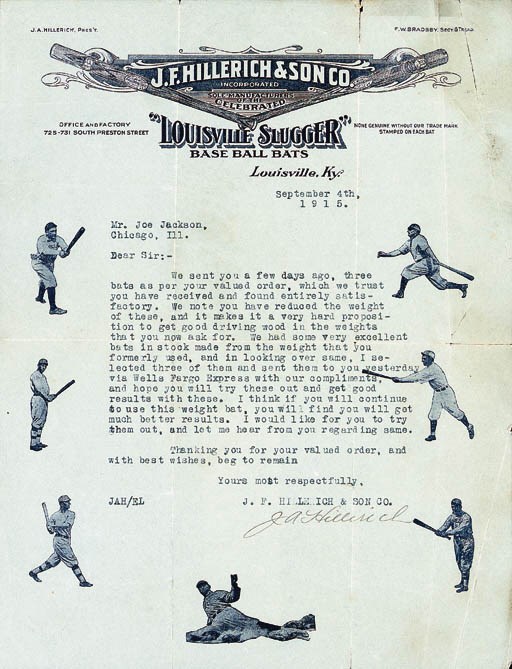 "LOUISVILLE SLUGGER" LETTER