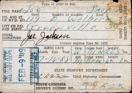 JOE JACKSON DRIVERS LICENSE
