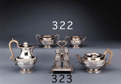 A GEORGE III/REGENCY SILVER TEA AND COFFEE SERVICE**
