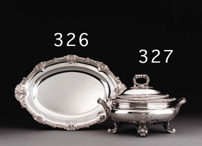 A GEORGE IV SILVER MEAT DISH