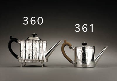 A GEORGE III SILVER TEAPOT