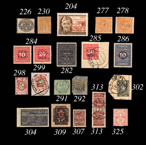 unused  -- 10k. blue (red overprint) fresh with much original gum (traces of hinge remainders).A fine example of this rarity. (40 printed). Jungjohann certificate (1986), various signatures/h.s. M. P10; D.M. 30,000. Photo