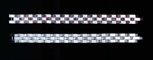 A PAIR OF RUBY AND DIAMOND-SET BRACELETS