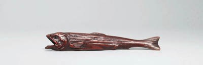 A WOOD SASHI NETSUKE
