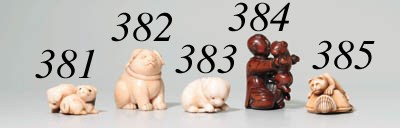 A group of three netsuke