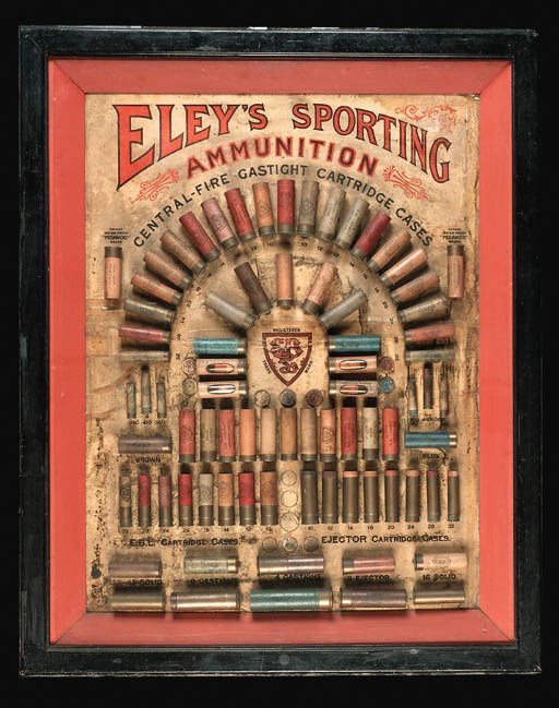 AN 'ELEY'S SPORTING AMMUNITION' CARTRIDGE DISPLAY-BOARD