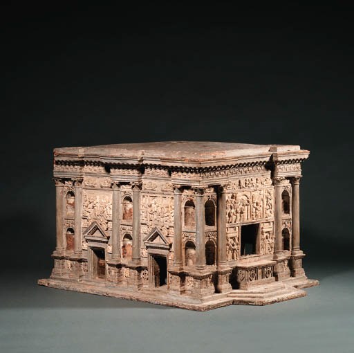 A WOOD AND PLASTER MODEL OF THE CASA SANTA AT LORETO