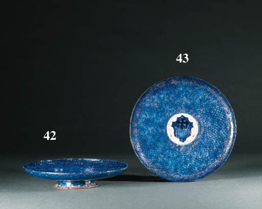 A PARCEL-GILT ENAMEL TAZZA
