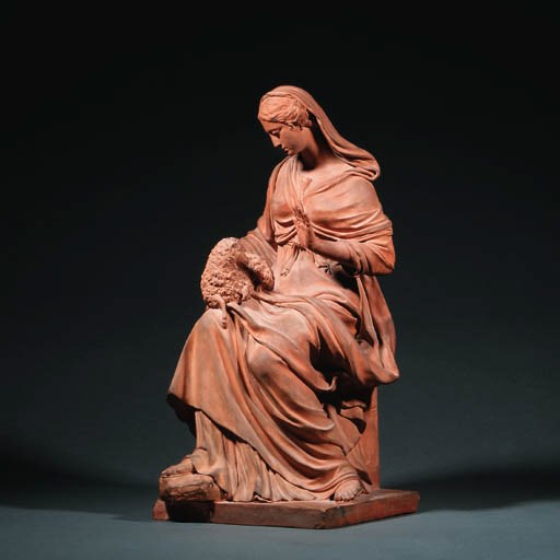 A TERRACOTTA FIGURE OF SAINT AGNES