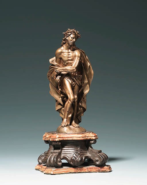 A BRASS FIGURE OF CHRIST