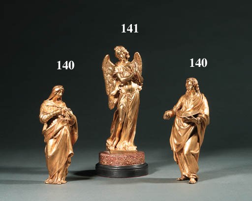 A GILT-BRONZE FIGURE OF AN ANGEL