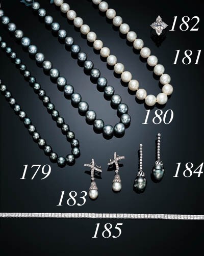 A PAIR OF CULTURED PEARL AND DIAMOND EAR PENDANTS, PALOMA PICASSO, TIFFANY & CO.