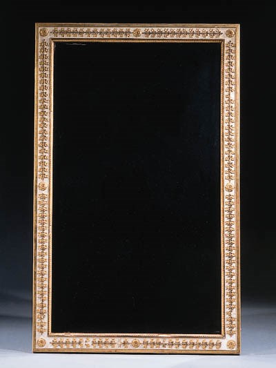 A matched pair of South German white-painted and parcel-gilt mirrors