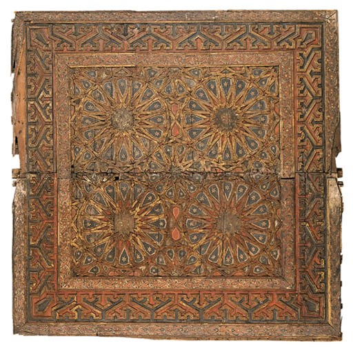 A SPANISH POLYCHROME WOOD CEILING*