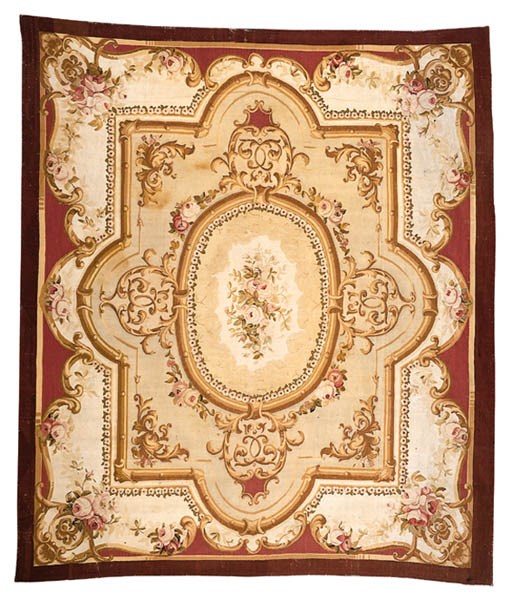 AN AUBUSSON CARPET